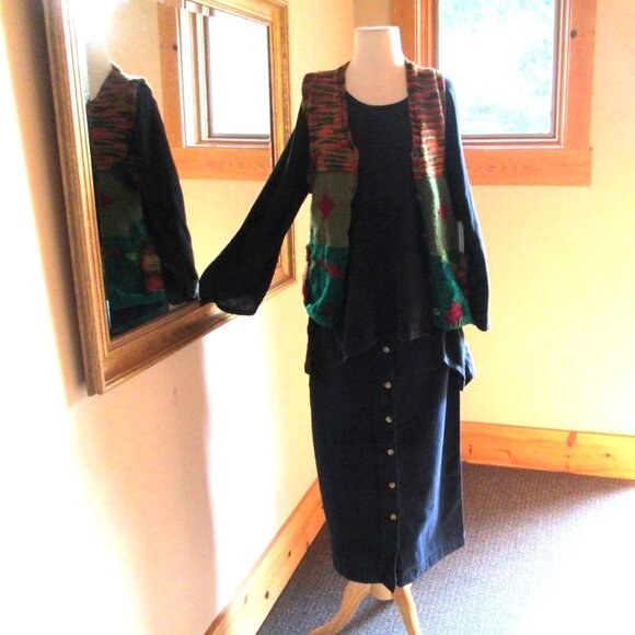 Tommy Hilfinger Button Front Skirt with Oh My Gauze Top & Hand Knitted Vest - Picture 8 of 12